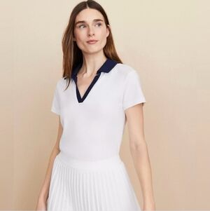 Women's Lou & Grey Modern Jersey Polo Top Shirt Size Medium